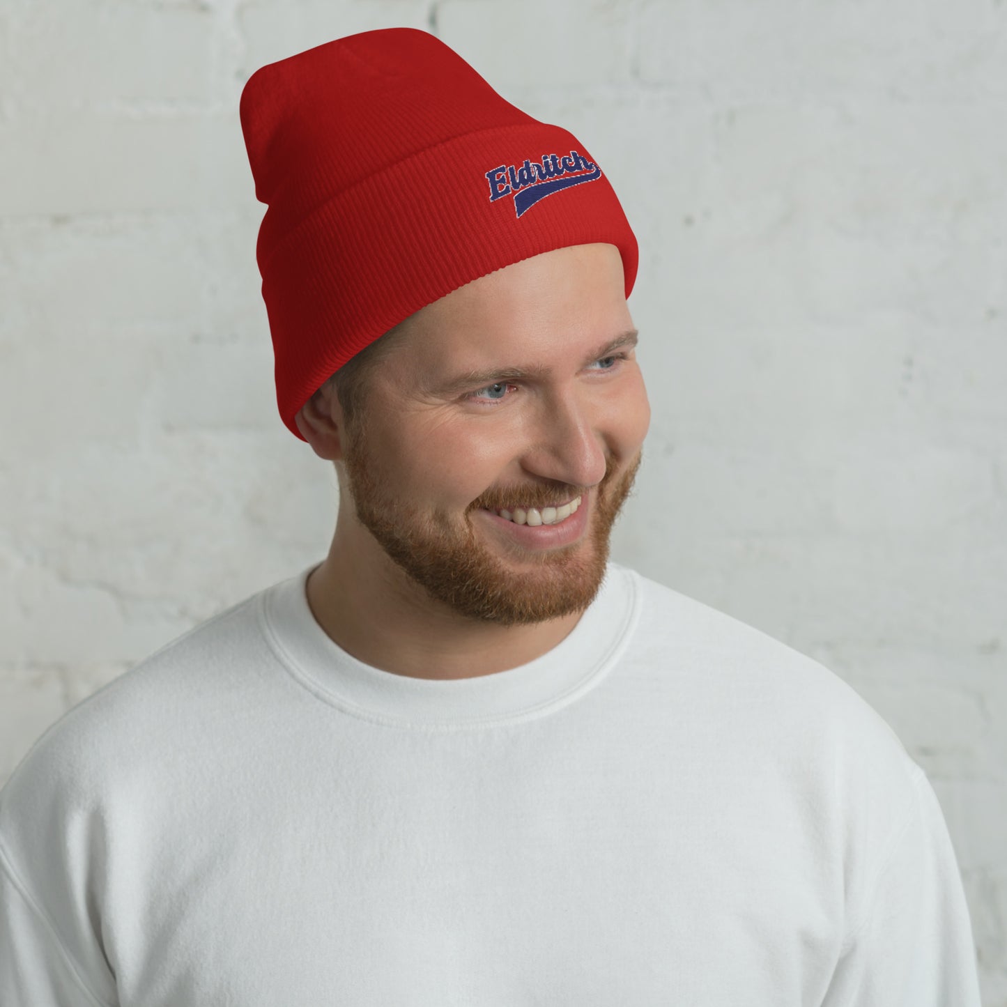 Eldritch League Script – Vintage Lovecraftian Lettering Cuffed Beanie