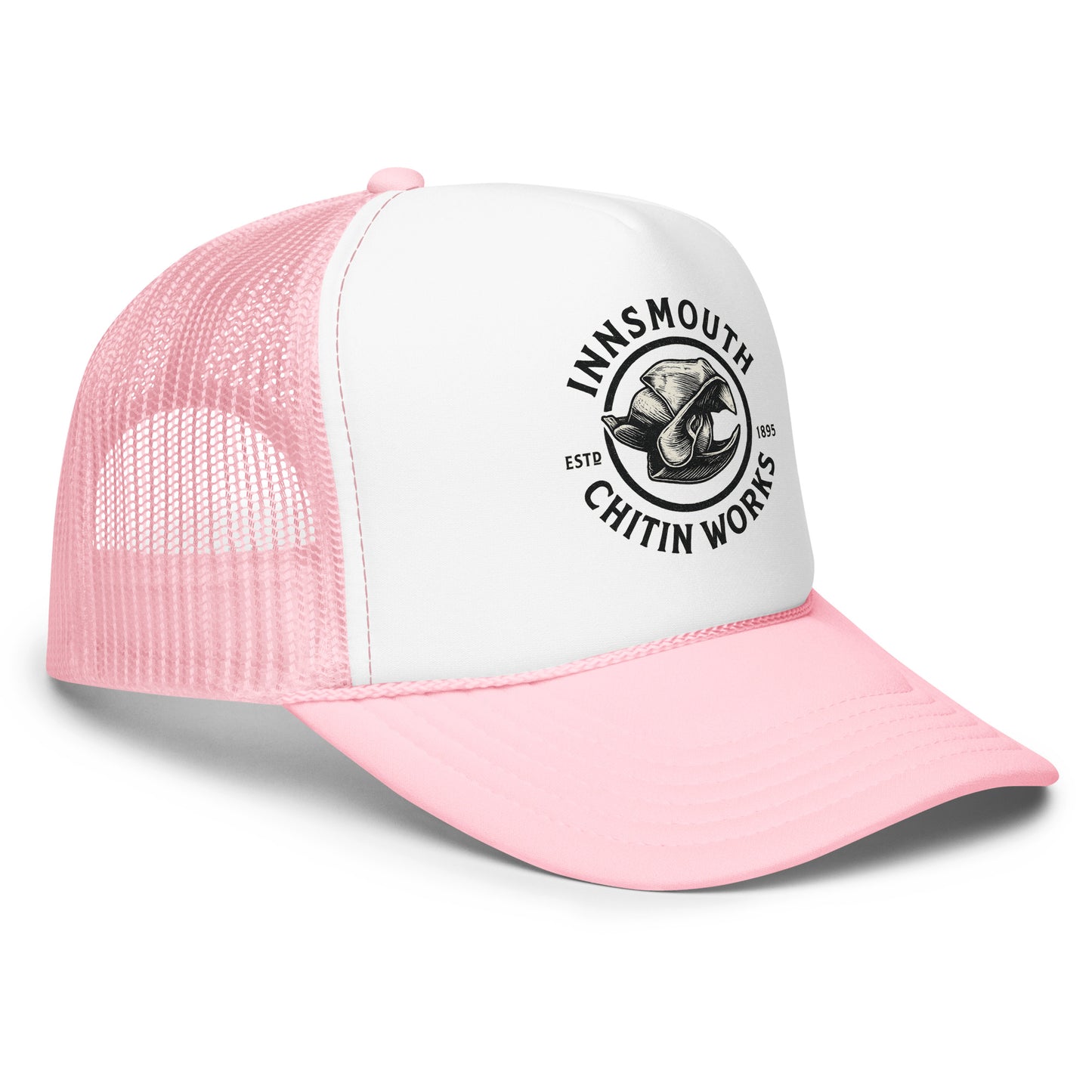 Innsmouth Chitin Works – Vintage Monochrome Logo Foam trucker hat