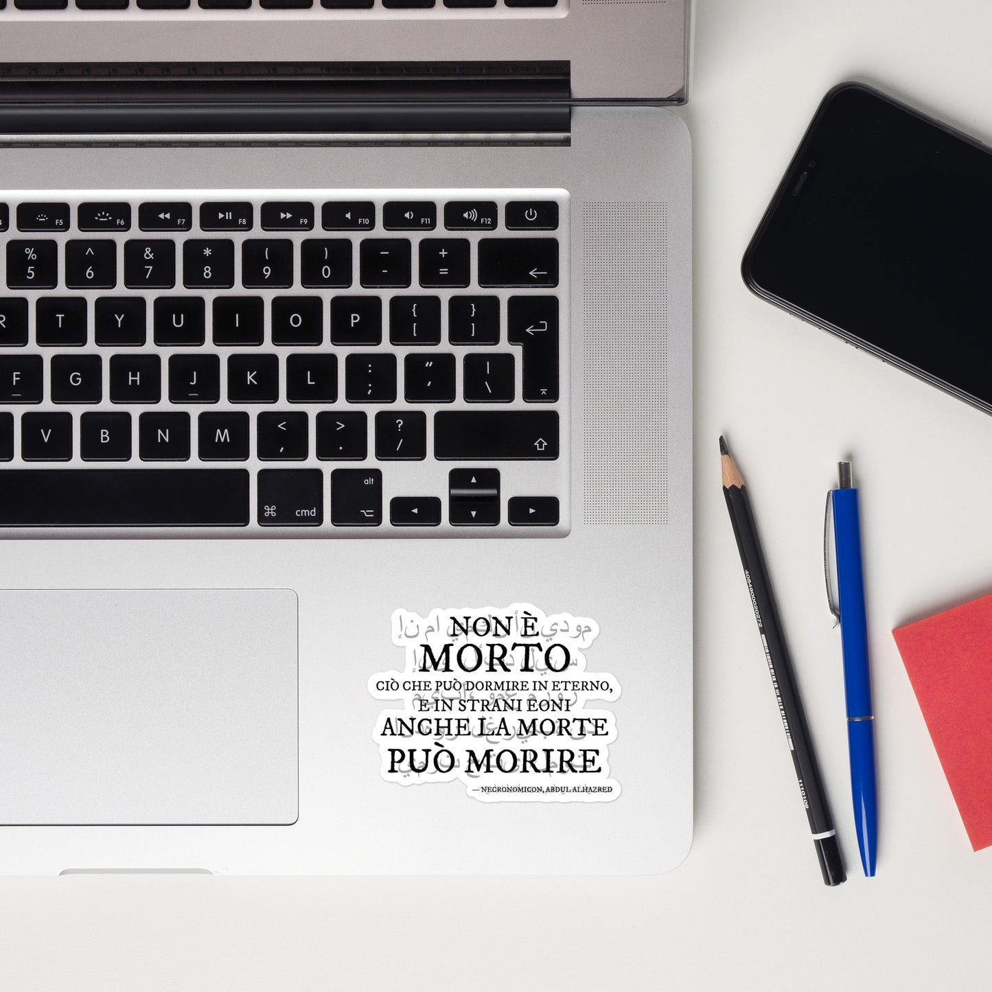 «Non è morto…» – Il verso del Necronomicon in arabo e italiano Adesivi con applicazione senza bolle