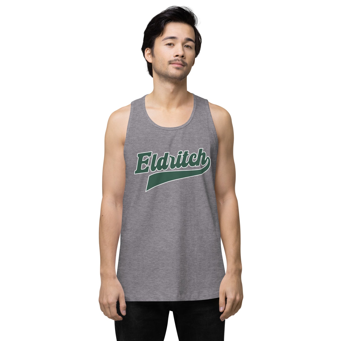 Eldritch League Script – Vintage Lovecraftian Lettering Men’s premium tank top