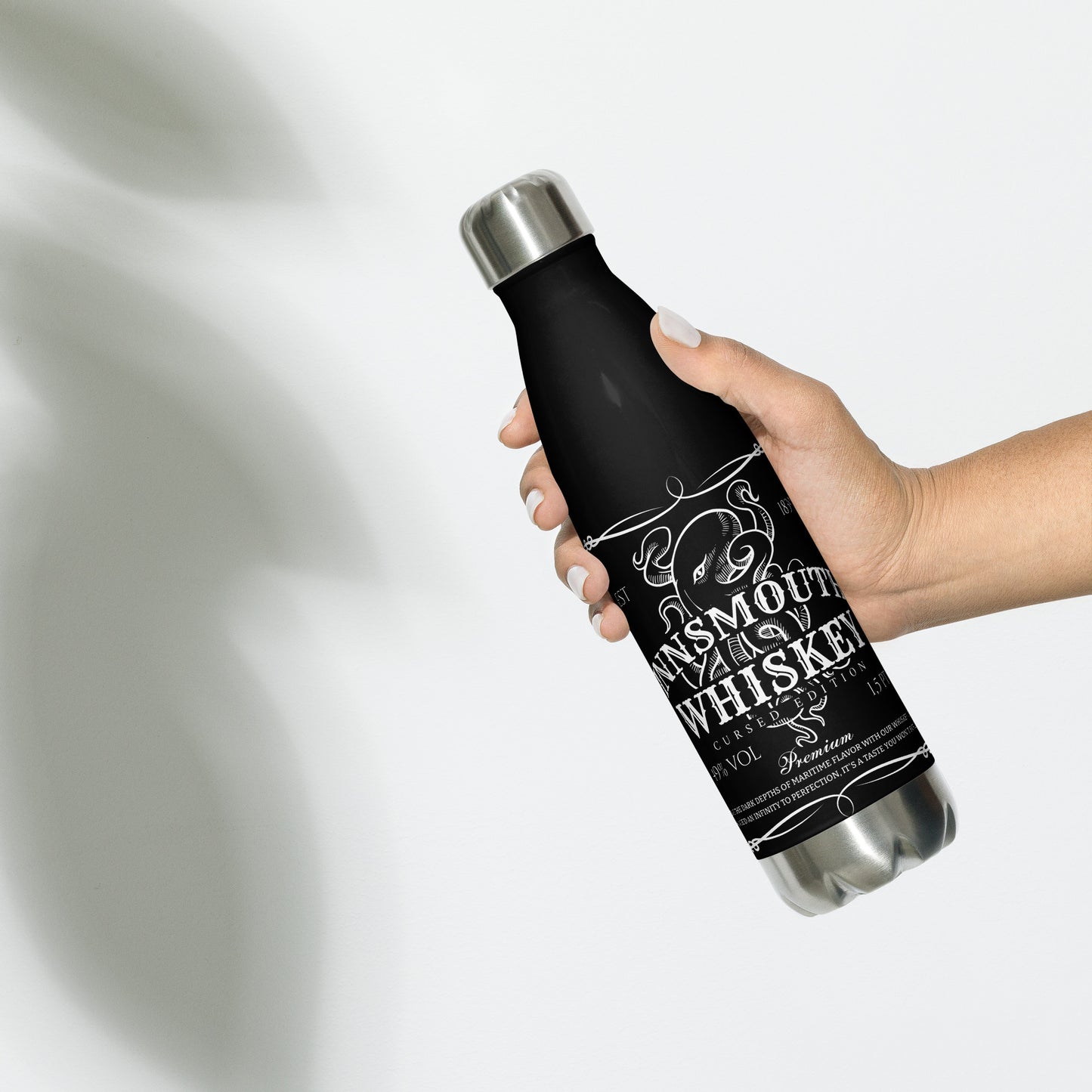 Innsmouth Whiskey Label Lovecraft Stainless steel water bottle