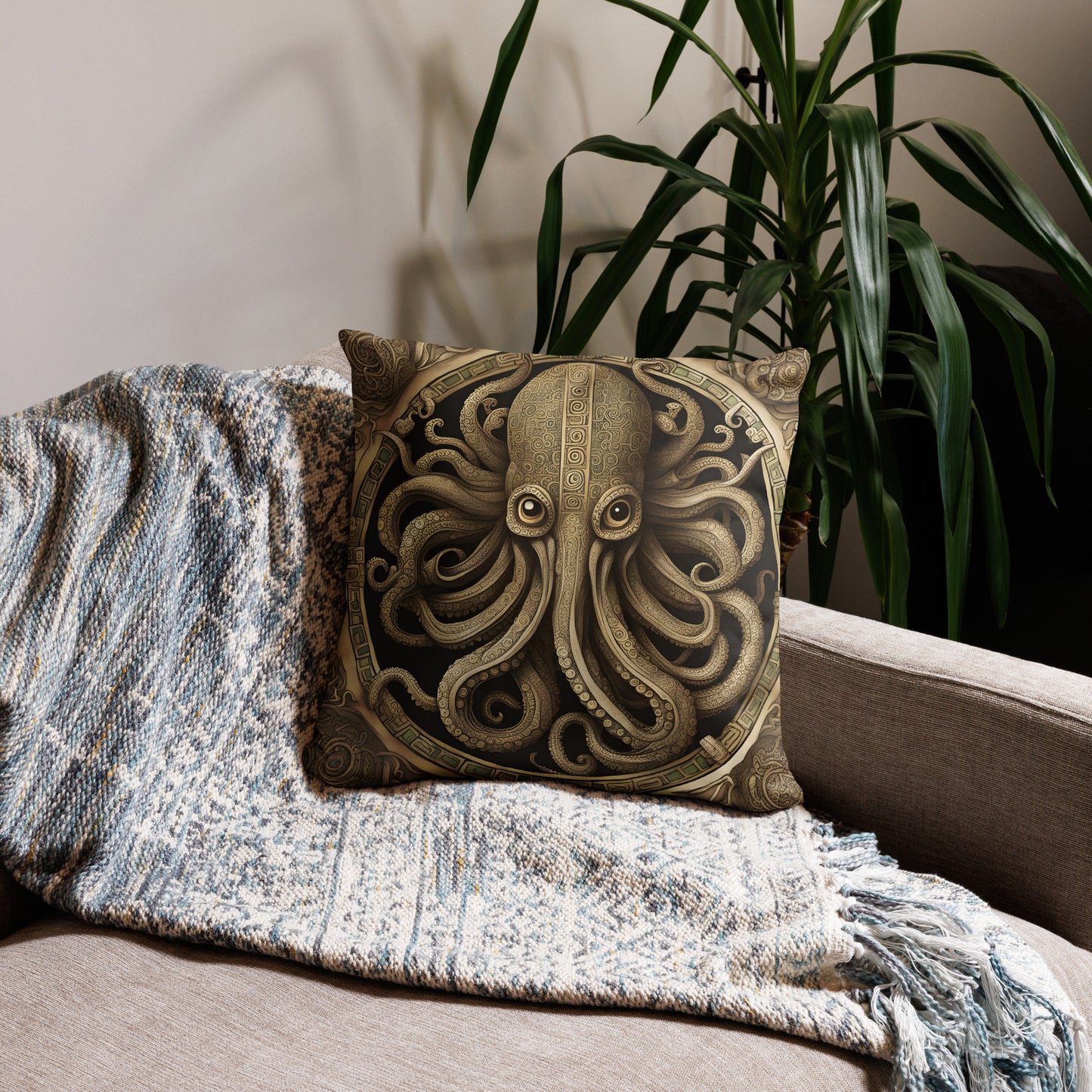 Cthulhu Mesoamerican Codex Pillow Case