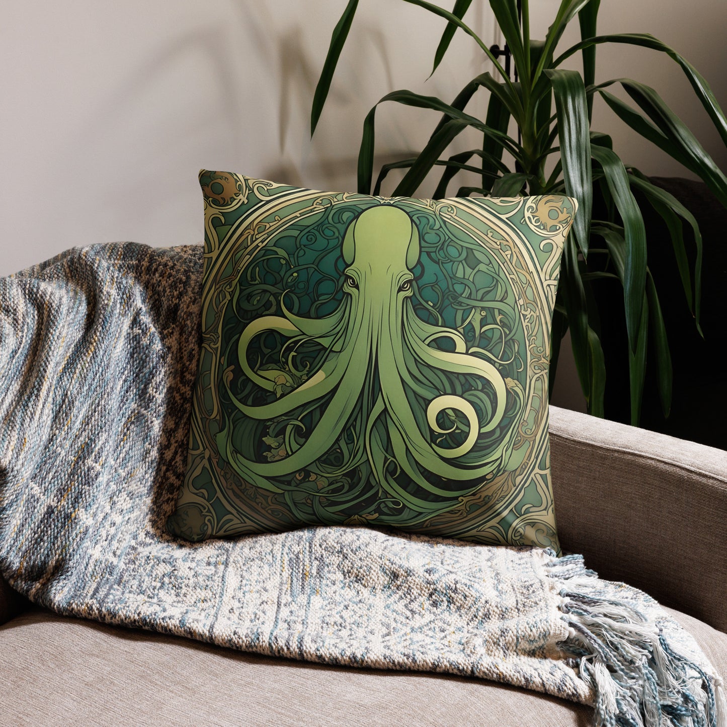 Cthulhu Art Nouveau Pillow Case