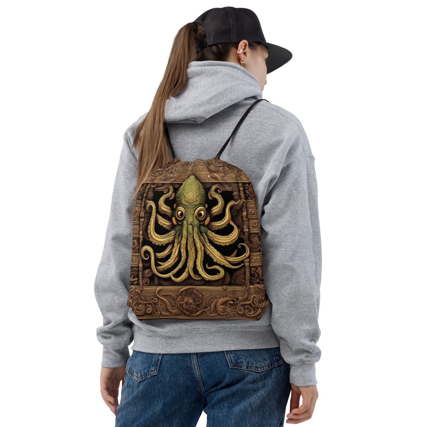 Cthulhu Mesoamerican Codex Drawstring bag