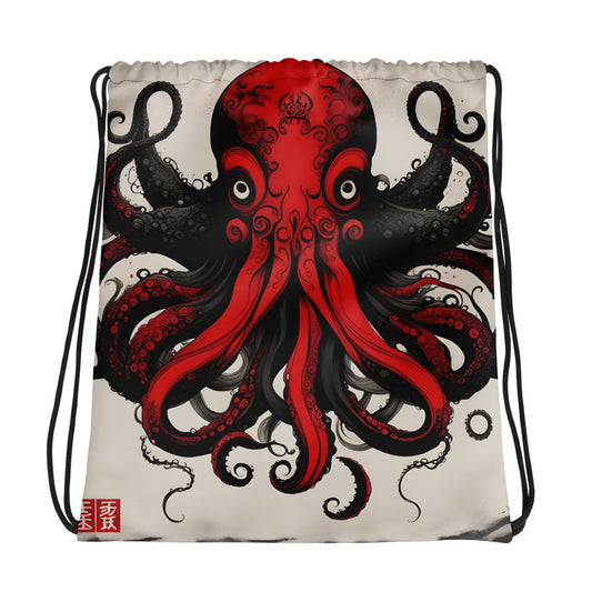 Sac à cordon Peinture à l'encre asiatique Cthulhu