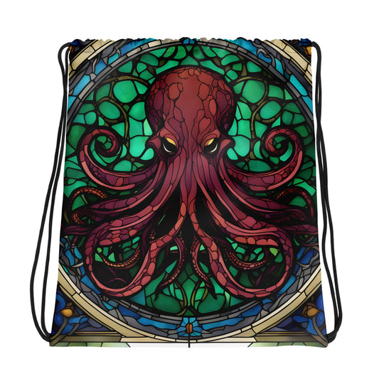 Cthulhu Stained Glass Drawstring bag