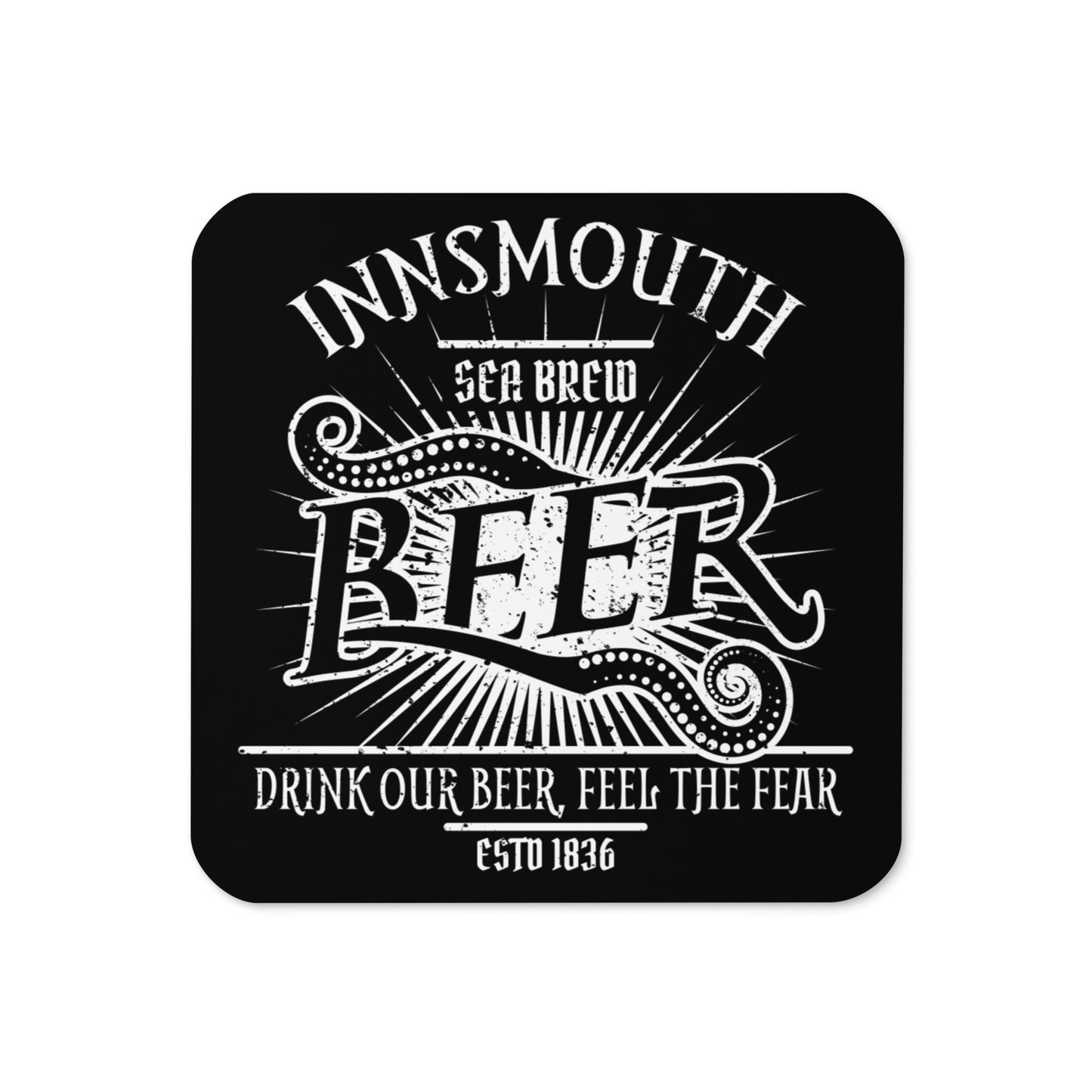 Innsmouth Beer Label Lovecraft Cork-back coaster