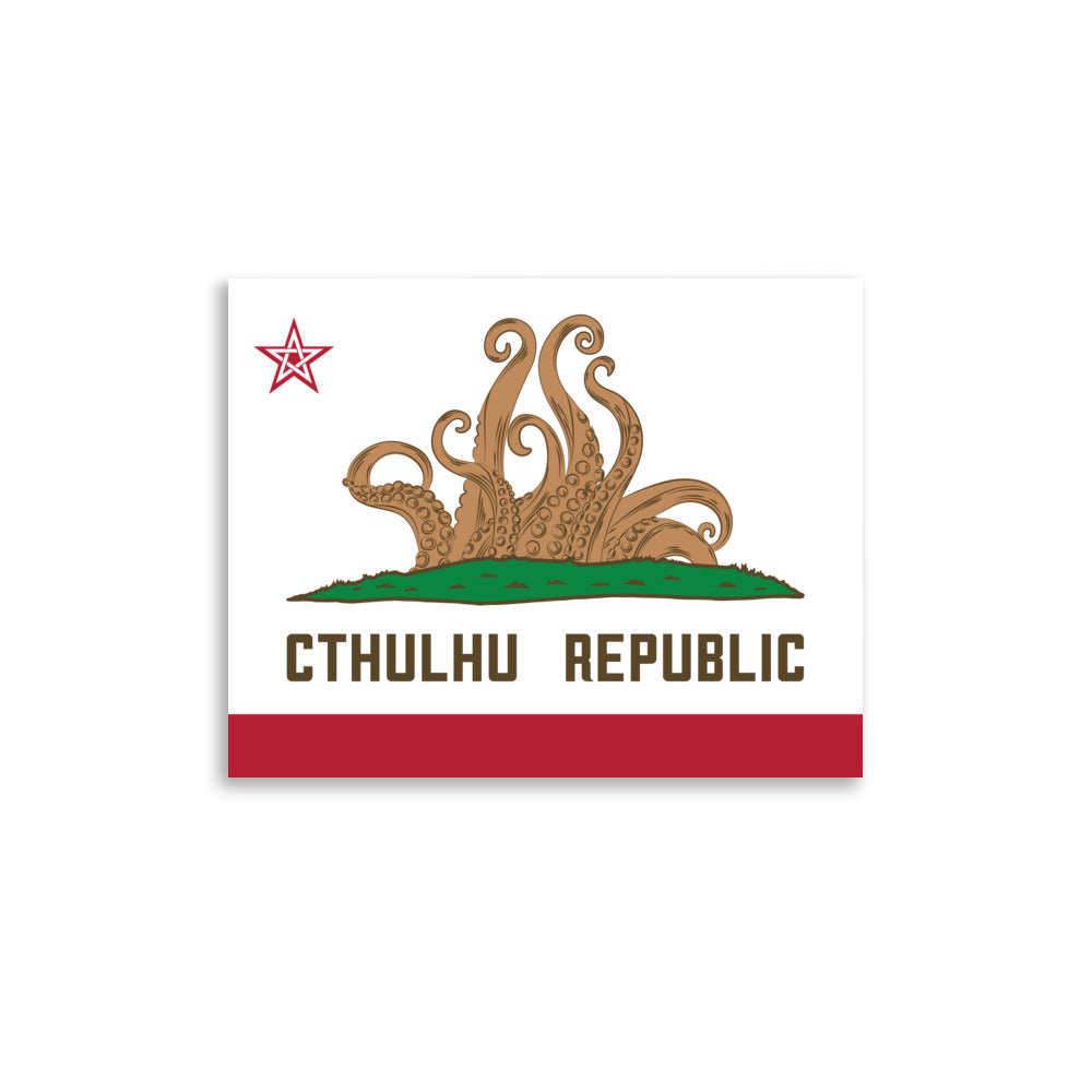 República de Cthulhu Bandera de California Lovecraft Póster