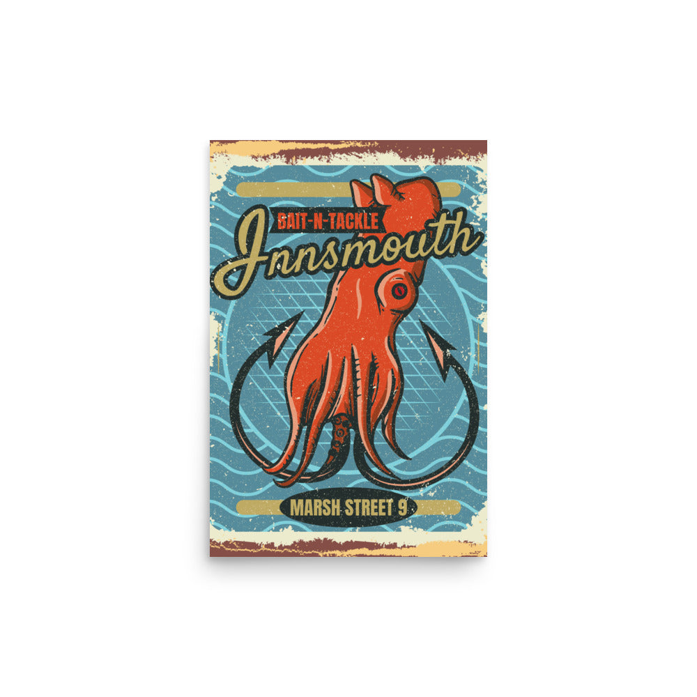 Innsmouth cebo y aparejos de pesca Lovecraft Póster