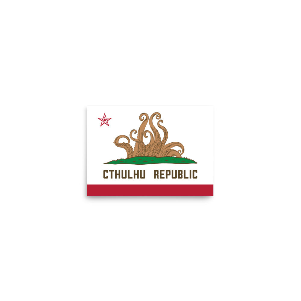 République de Cthulhu Drapeau de Californie Lovecraft Poster