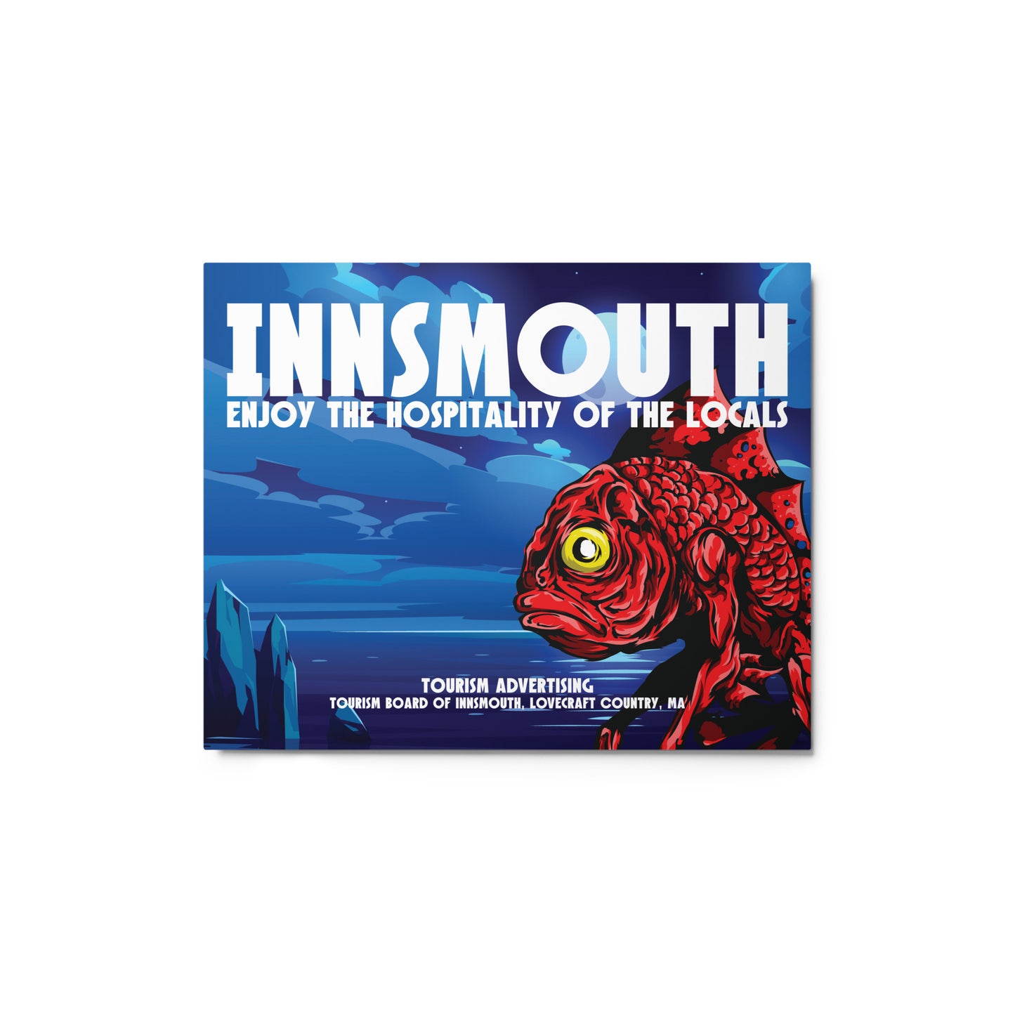 Affiche de voyage vintage d'Innsmouth, Lovecraft, Impressions métalliques