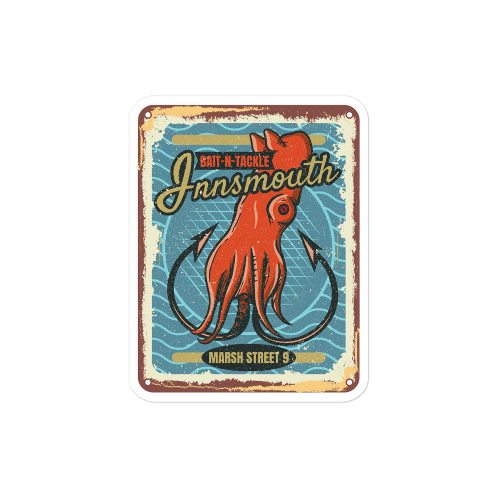 Innsmouth Bait and Tackle Fishing Lovecraft Autocollants sans bulles