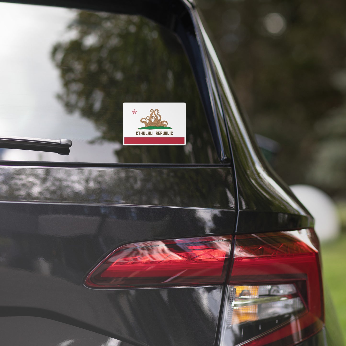 Cthulhu Republic California Flag Lovecraft Bubble-free stickers