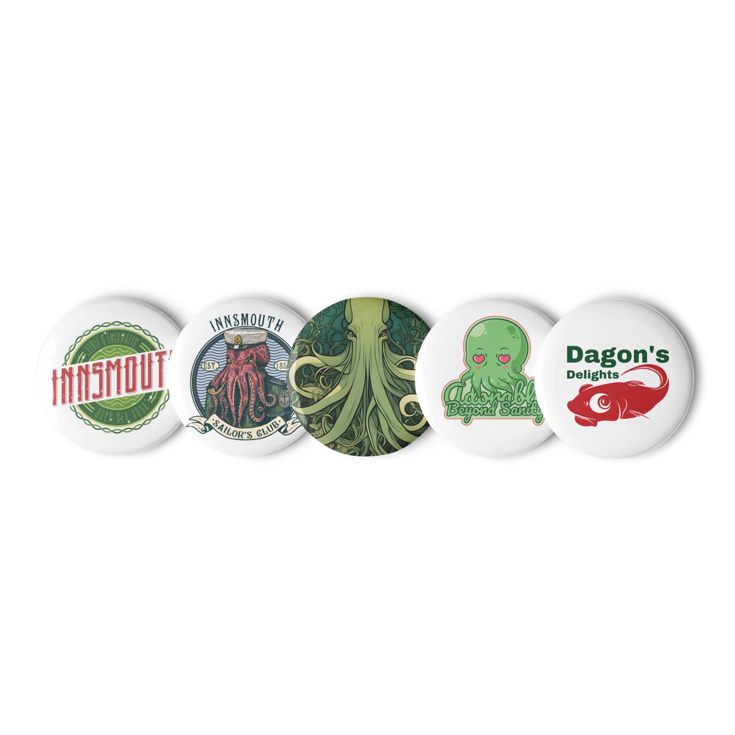 Lovecraft Innsmouth Cthulhu Set of pin buttons