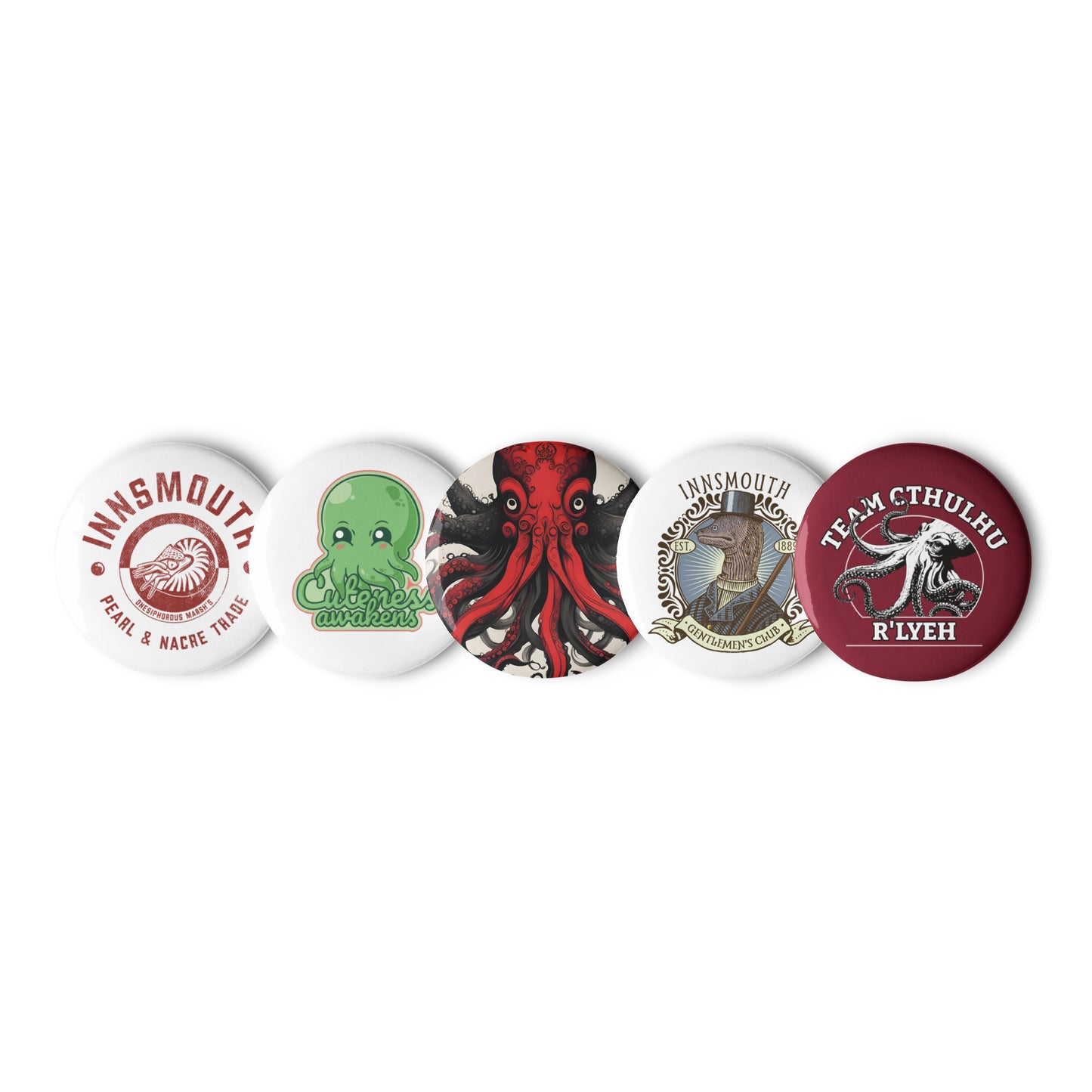 Lovecraft Innsmouth Cthulhu Set of pin buttons