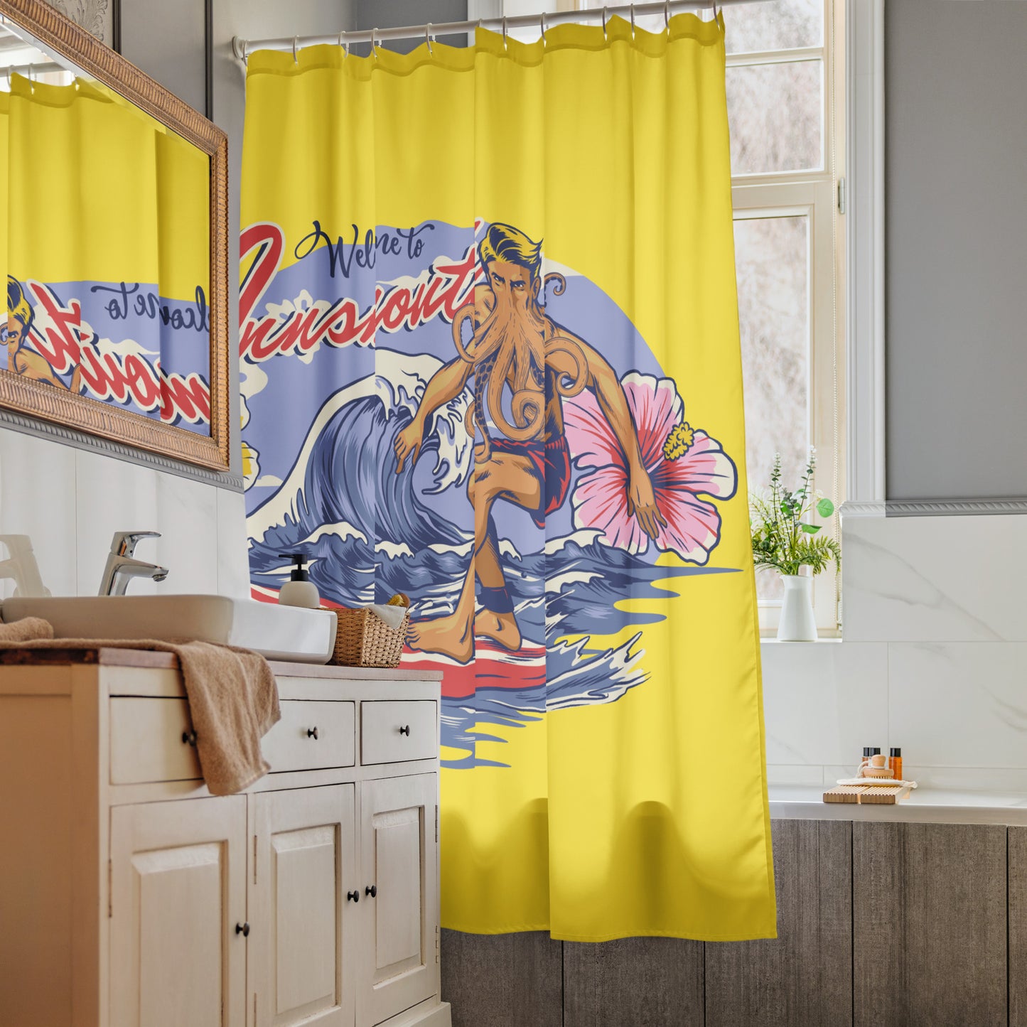 Rideau de douche Innsmouth Surfing Lovecraft
