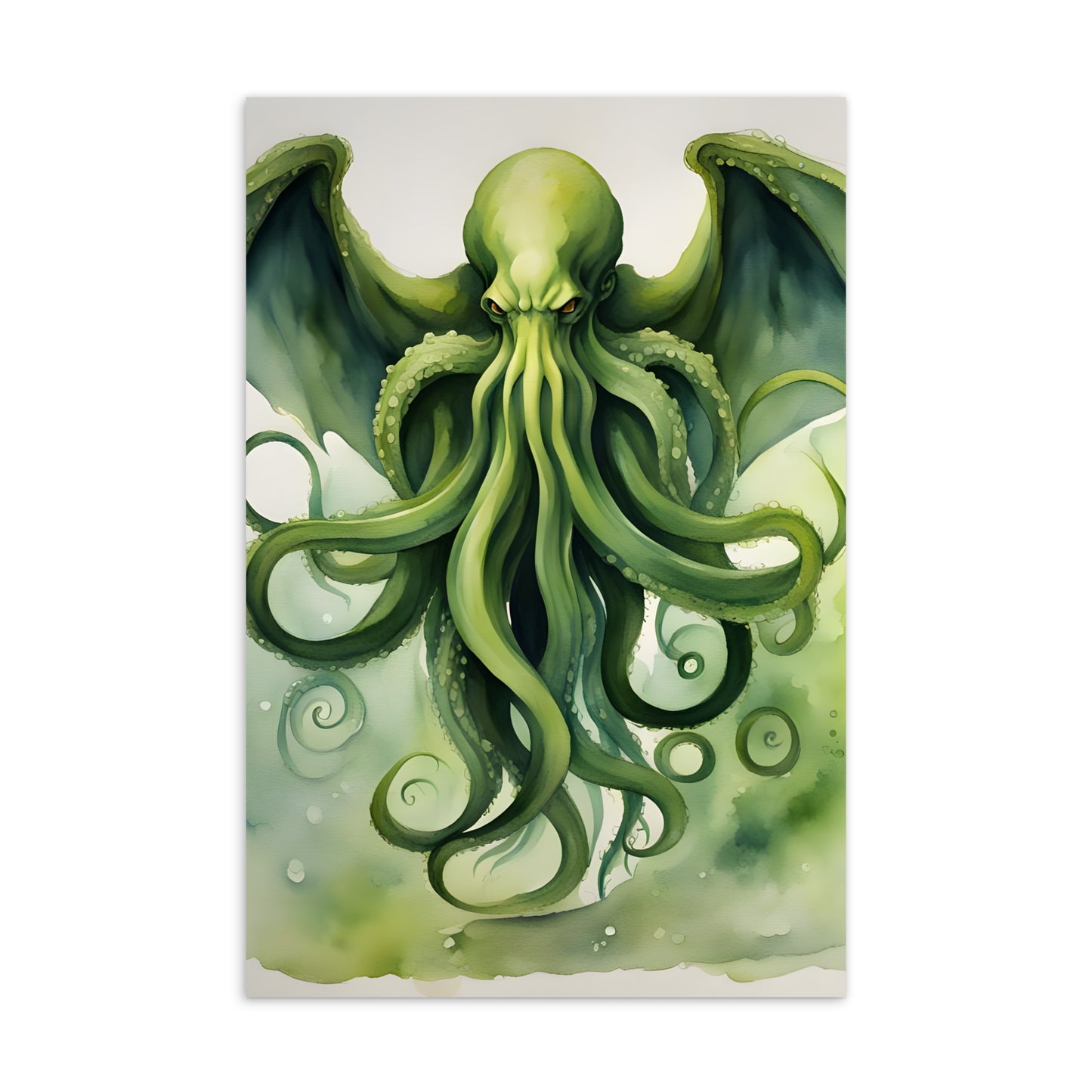 Postal estándar de pintura de acuarela de Cthulhu