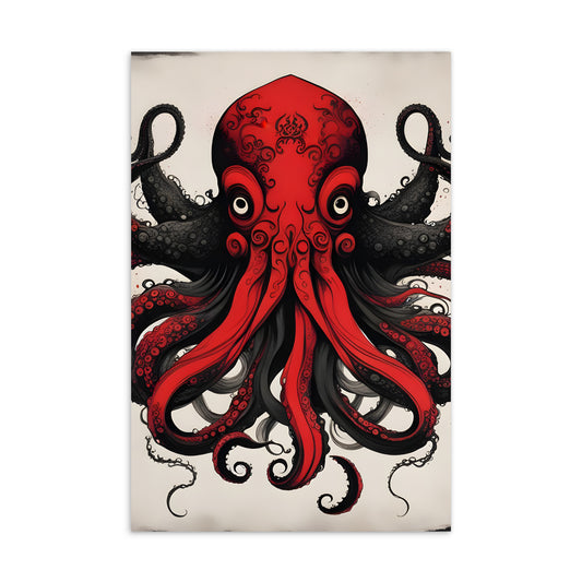 Postal Estándar de pintura de tinta asiática de Cthulhu