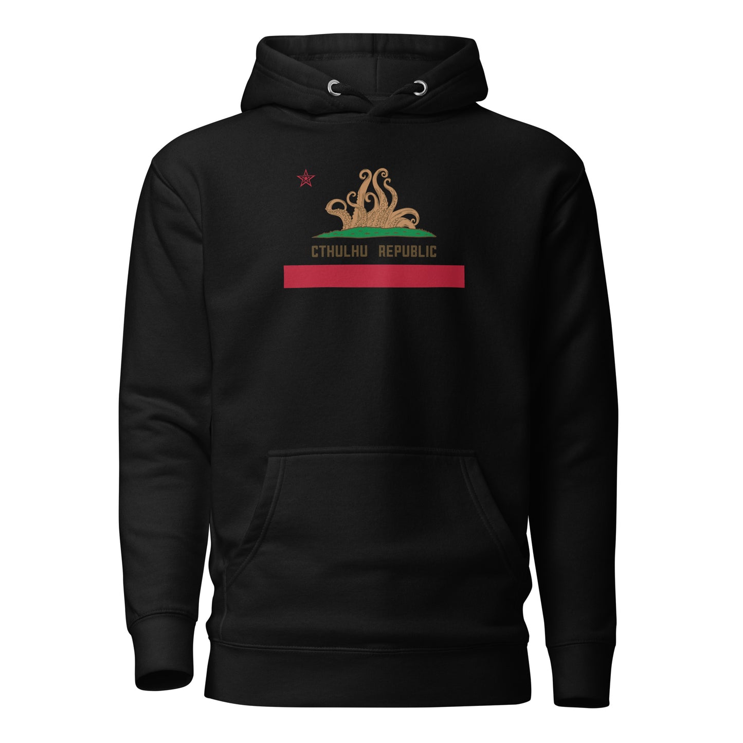 Sudadera con capucha unisex con bandera de California de la República de Cthulhu