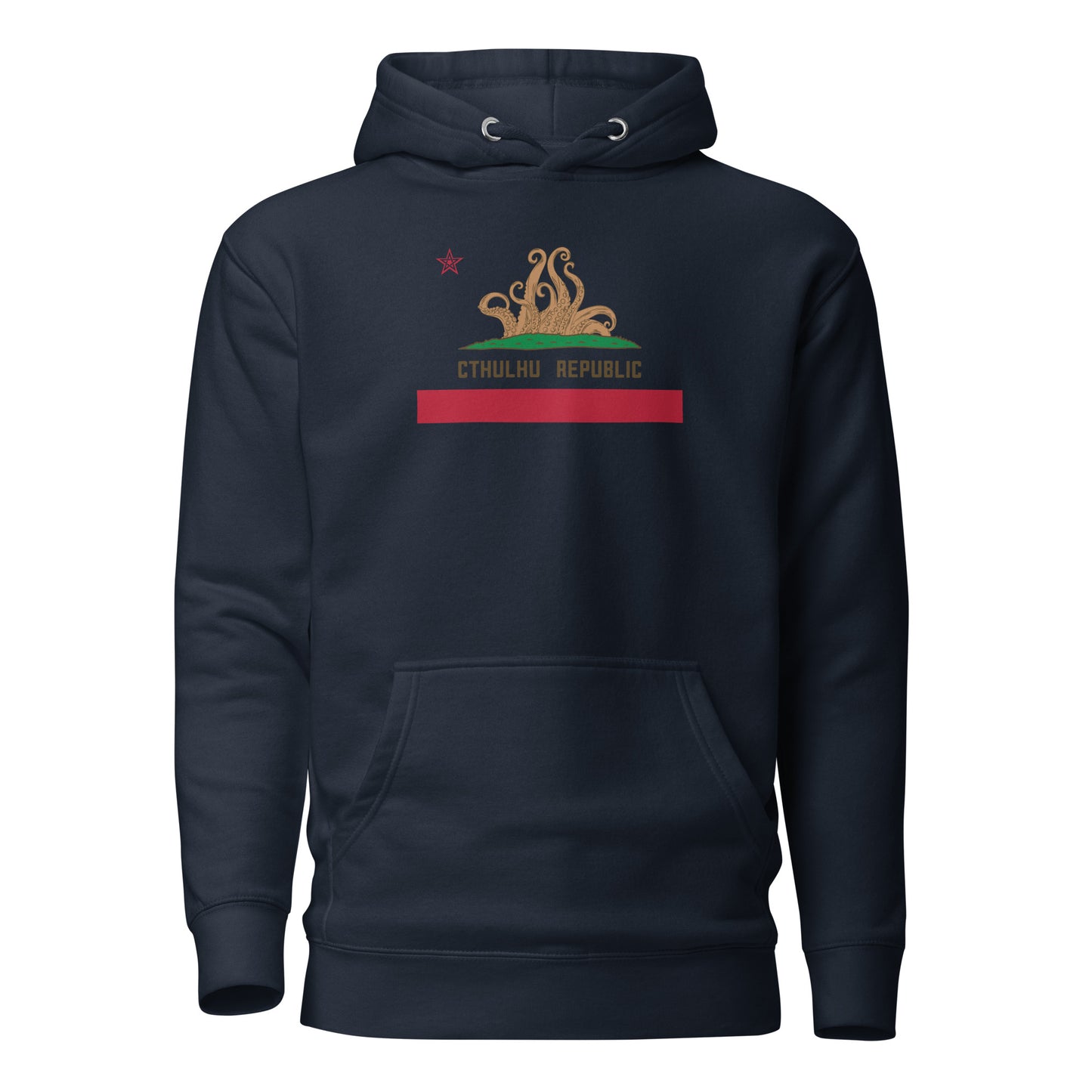 Sudadera con capucha unisex con bandera de California de la República de Cthulhu