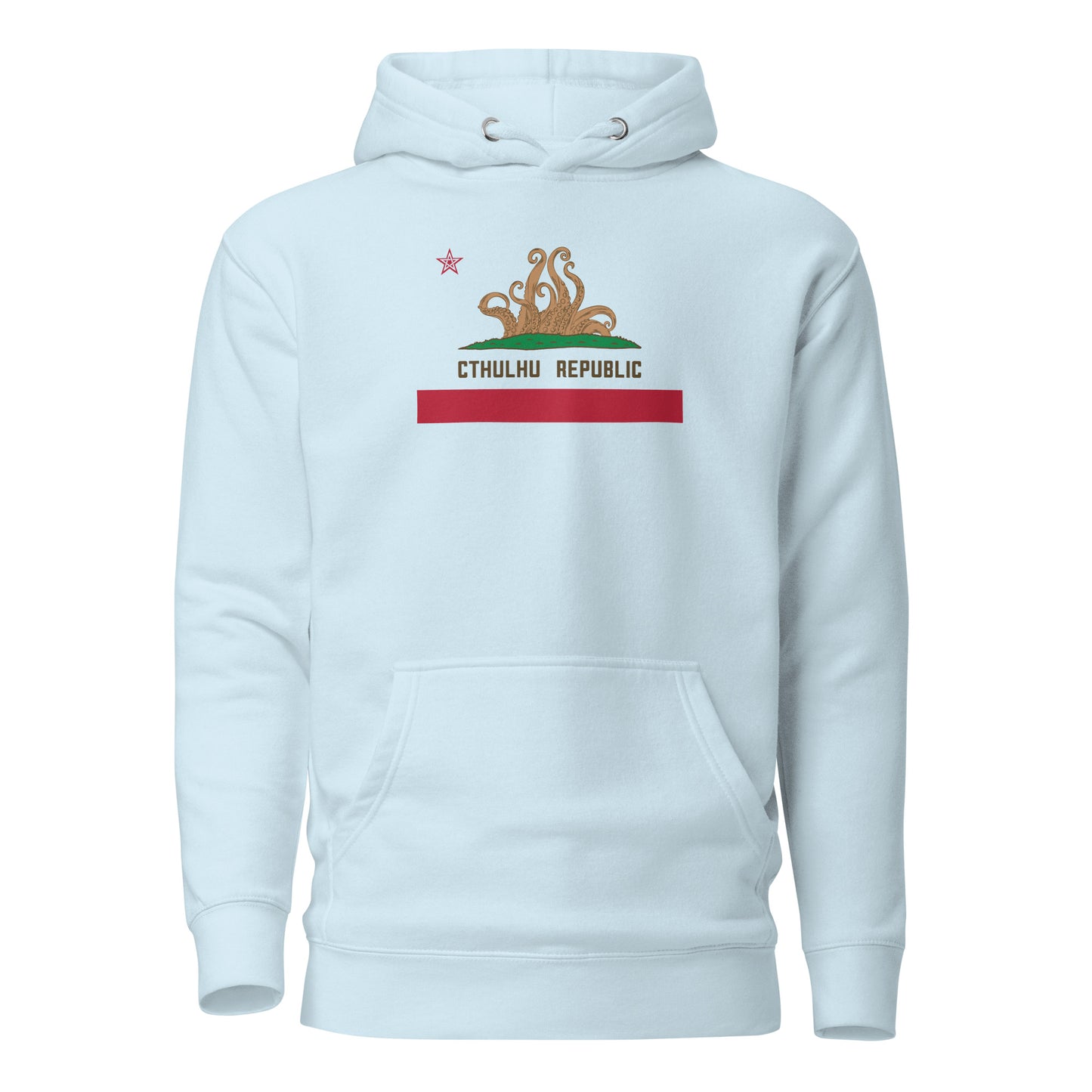 Sudadera con capucha unisex con bandera de California de la República de Cthulhu