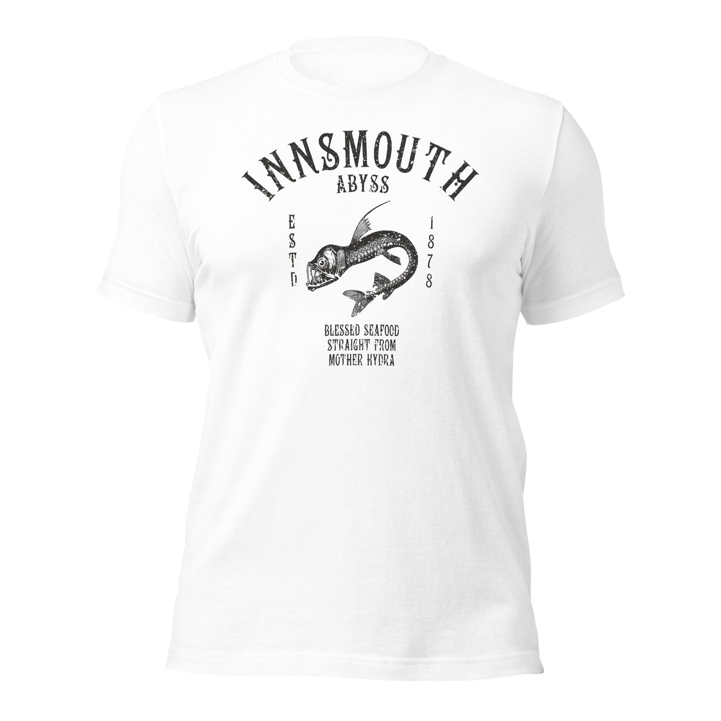 Innsmouth Mariscos Pescado de aguas profundas Viperfish Camiseta unisex