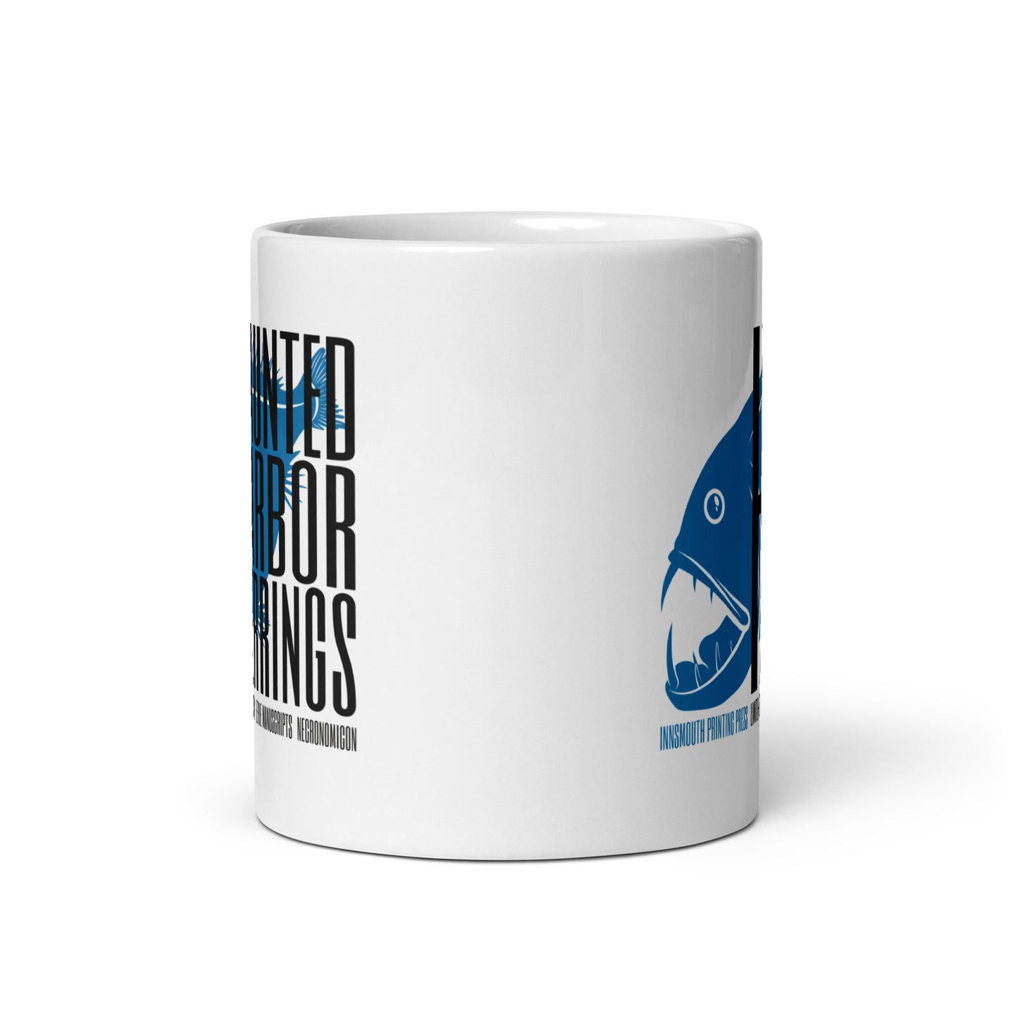 Haunted Harbor Herrings Printing Press White glossy mug