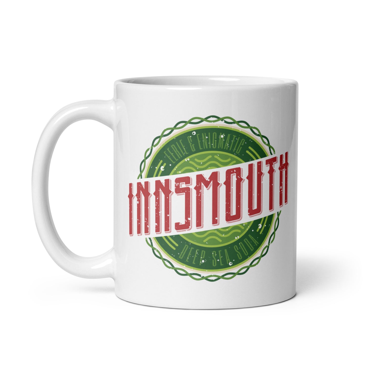 Innsmouth Lovecraft Soda Refresco Taza blanca brillante